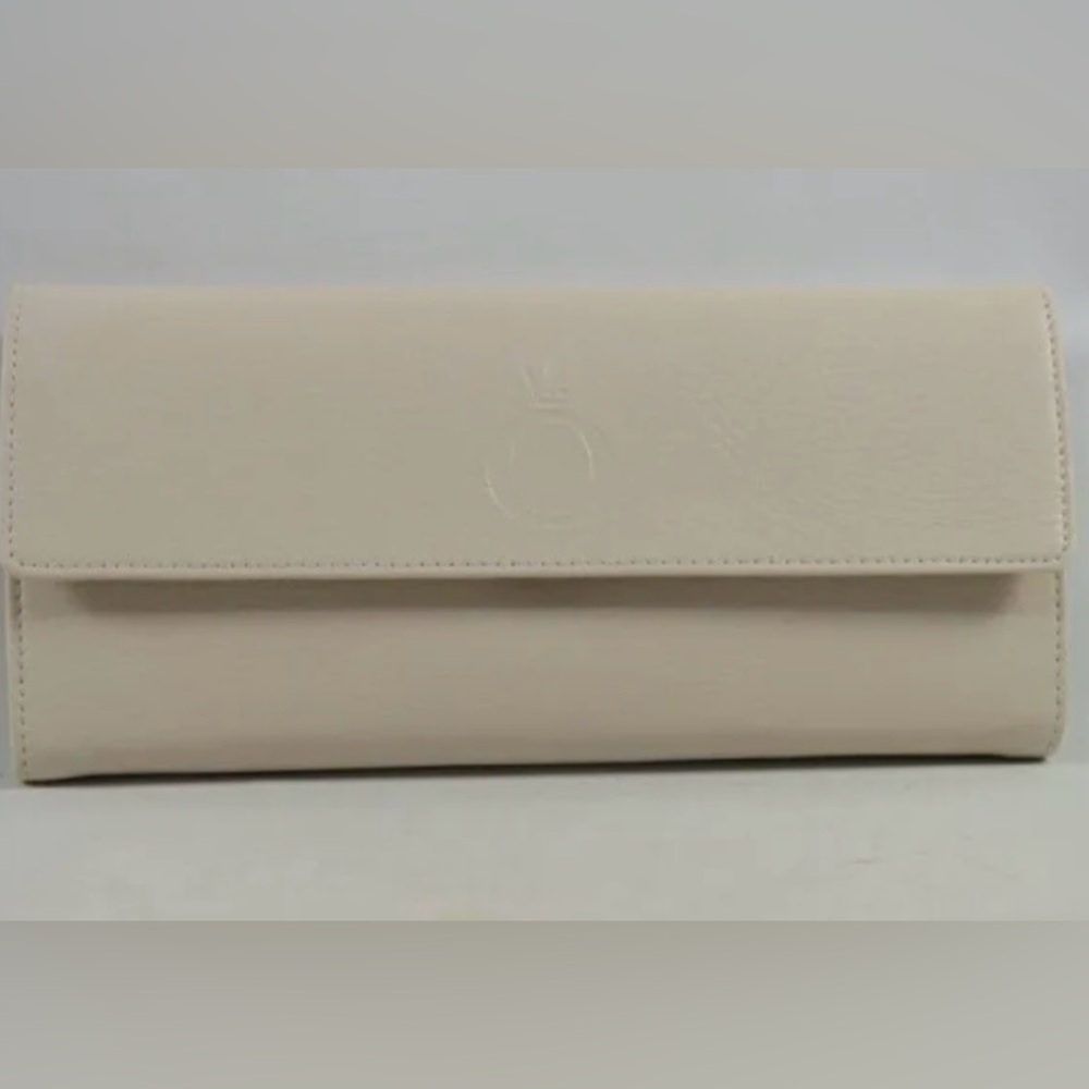 Pandora Unforgetable Moments Leather Beige Cream Safe Jewelry Travel Roll Clutch